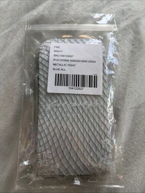 Free People Metallic Blue Fishnet Tights